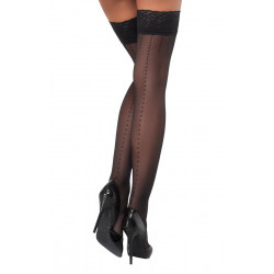 Bas autofixants noir Hold up 2 - Cotelli Legwear