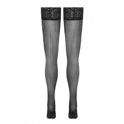 Bas autofixants noir Hold up 2 - Cotelli Legwear