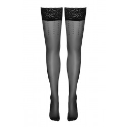 Bas autofixants noir Hold up 2 - Cotelli Legwear