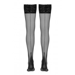 Bas autofixants couture noir 1 - Cotelli Legwear