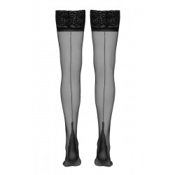 Bas autofixants couture noir 1 - Cotelli Legwear