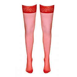 Bas autofixants rouge - Cotelli Legwear