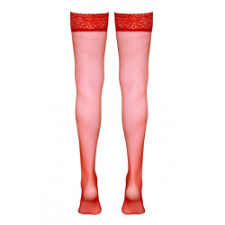 Bas autofixants rouge - Cotelli Legwear