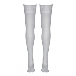 Bas autofixants blanc - Cotelli Legwear