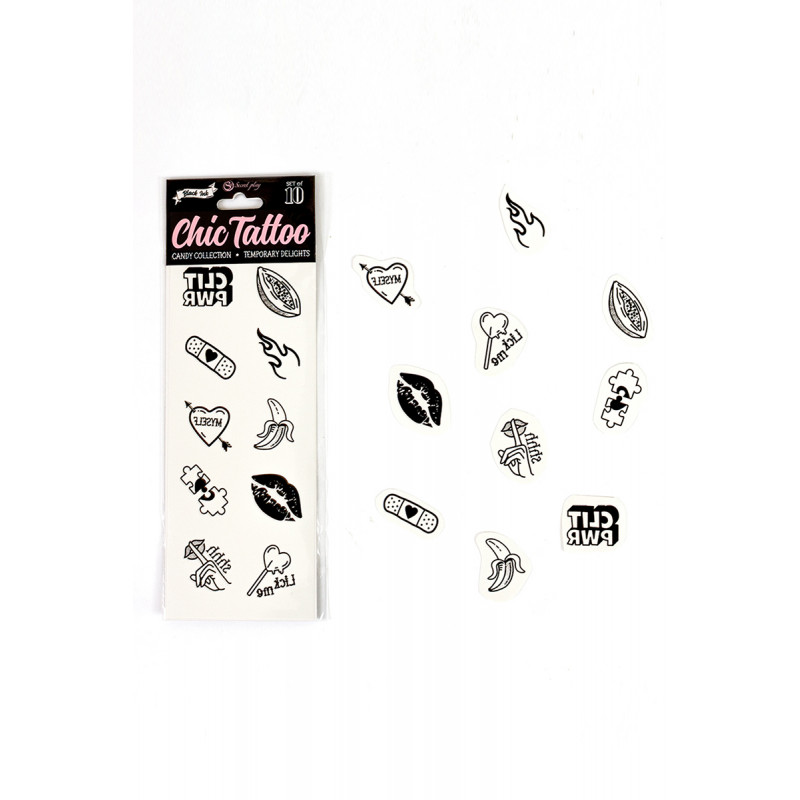 10 tatouages temporaires Candy Collection - Secret Play