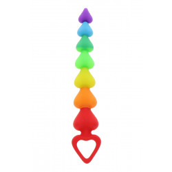 Stimulateur anal Rainbow Heart Beads - Toyjoy