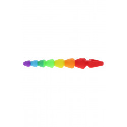 Stimulateur anal Rainbow Heart Beads - Toyjoy