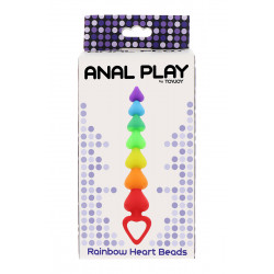 Stimulateur anal Rainbow Heart Beads - Toyjoy