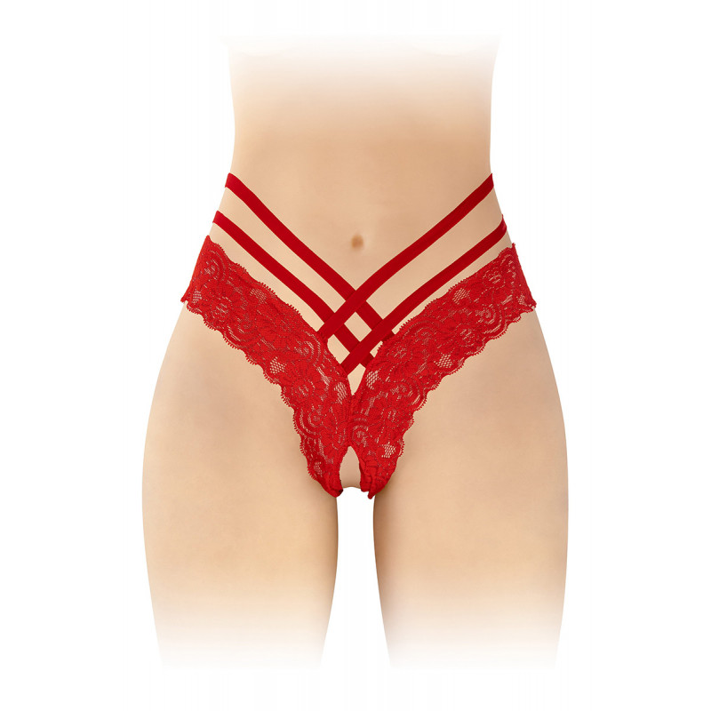 Tanga ouvert Anne - rouge