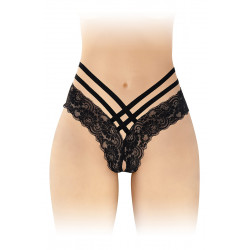 Tanga ouvert Anne - noir