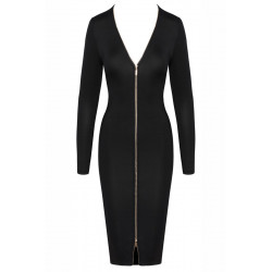 Robe noire midi à manches longues -  Cotelly Party