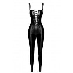 Combinaison lacée en wetlook Vixen F362 - Noir Handmade