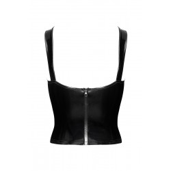 Corset en vinyle Dominae F379 - Noir Handmade