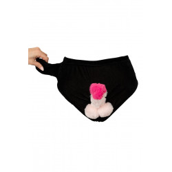 Slip avec pénis en peluche mobile Slip avec pénis en peluche mobile