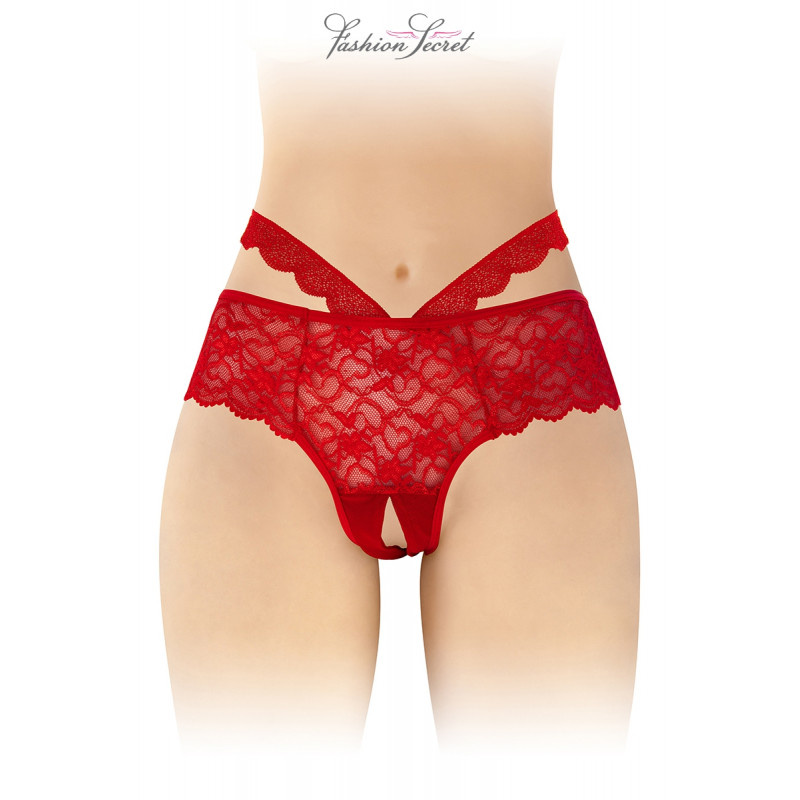 Culotte ouverte rouge Marie - Fashion Secret