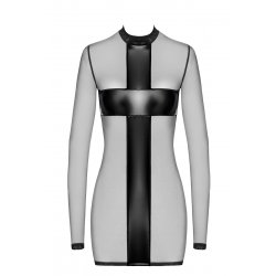 Mini robe tulle et wetlook Crossfire F369 - Noir Handmade