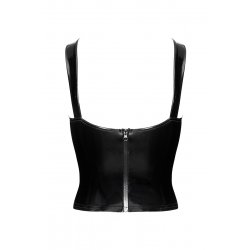 Corset en vinyle Dominae F379 - Noir Handmade