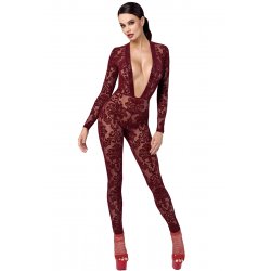 Combinaison en tulle floqué Kink Royal F382 - Noir Handmade