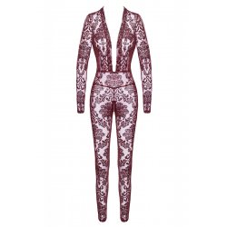 Combinaison en tulle floqué Kink Royal F382 - Noir Handmade