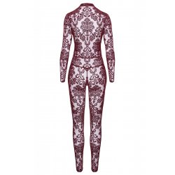 Combinaison en tulle floqué Kink Royal F382 - Noir Handmade