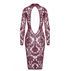 Robe fourreau en tulle floqué Kink Royal F384 - Noir Handmade