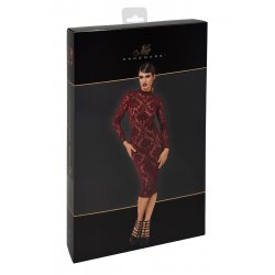 Robe fourreau en tulle floqué Kink Royal F384 - Noir Handmade