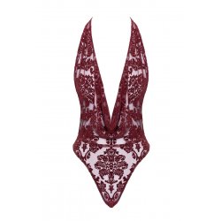 Body en tulle floqué Kink Royal F386 - Noir Handmade