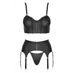 Ensemble lingerie 3 pièces avec porte-jarretelles - Cottelli PARTY 