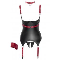 Ensemble ouvert avec collier et menottes - Cotelli BONDAGE