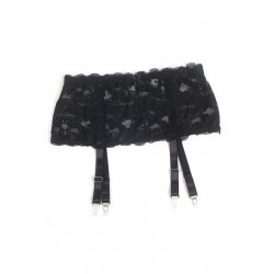 Porte-jarretelles dentelle large Noir - Litolu Lingerie