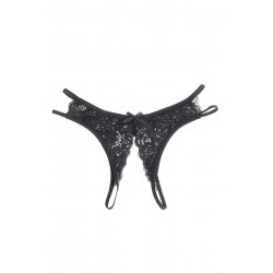 String ouvert dentelle Noir - Litolu Lingerie