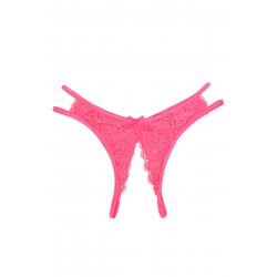String ouvert dentelle Rose - Litolu Lingerie