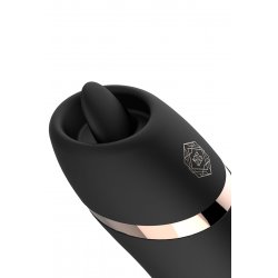 Stimulateur 2 en 1 avec langue vibrante - Rosy Gold