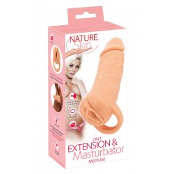 Masturbateur et extension de pénis  18,5 cm - Nature Skin