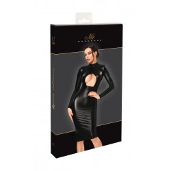 Robe mi-longue Dark Affair F401 - Noir Handmade
