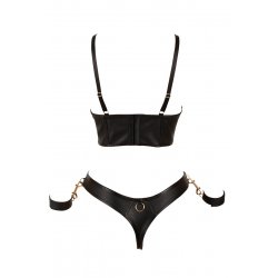 Ensemble bondage soutien-gorge et string noir - Cottelli Bondage