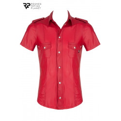 Chemise manches courtes wetlook rouge Carlo - Regnes