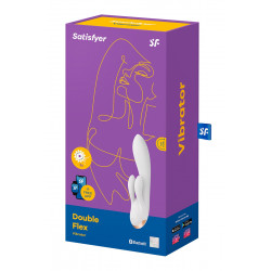 Vibro Rabbit connecté Double Flex blanc - Satisfyer