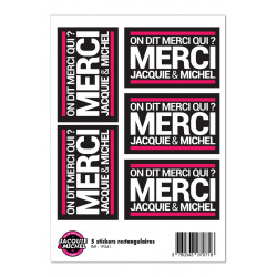 5 stickers J&M noir logo rectangle