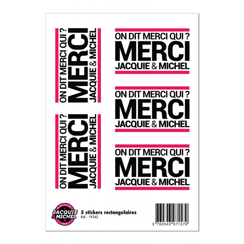 5 stickers J&M blanc logo rectangle 5 stickers J&M blanc logo rectangle