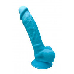 Gode double densité bleu 17,5 cm - SilexD